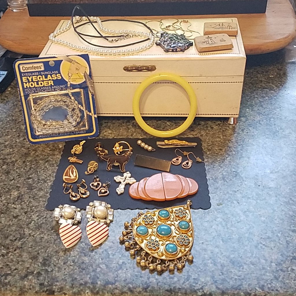 Vintage Jewelry And Box